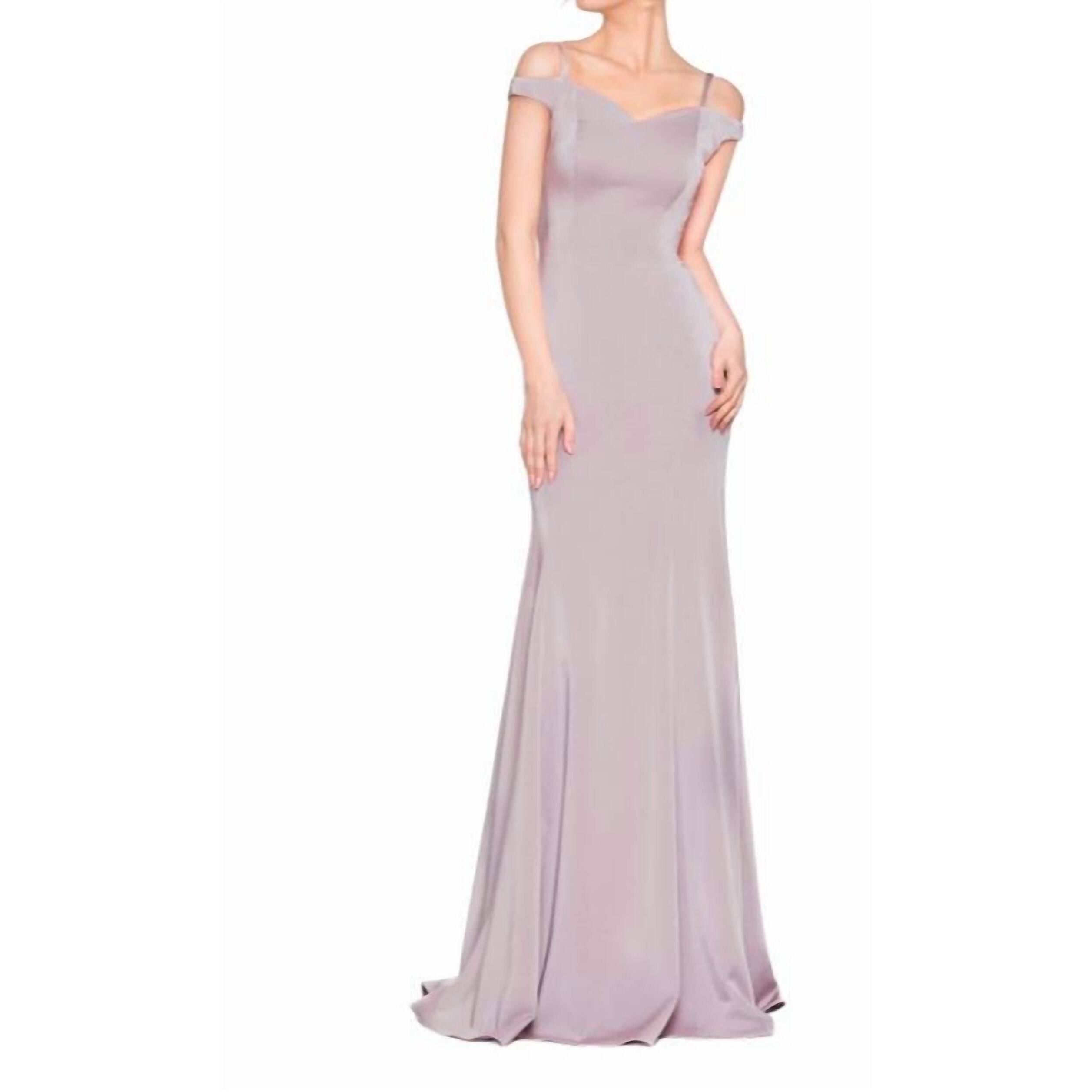 New Colors Dress Off Shoulder Jersey Gown In Wisteria